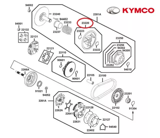 Neuf Oem Kymco Joue Mobile De Correcteur De Couple Mxu 400 / Mxu 465