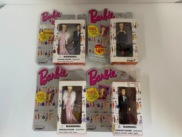 Barbie Lot of 4 Basic Fun Keychains Mattel Vintage