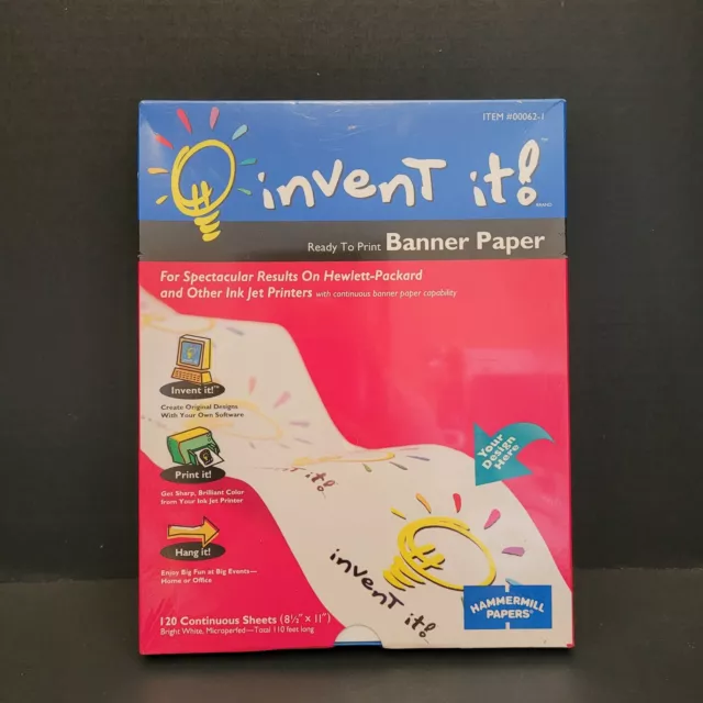 BANNER PAPER Create Your Own Banners 120 Continuos Sheets Inkjet Paper microperf
