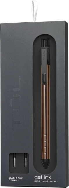 TUL® Fine Writing Solid Metal Barrel Retractable Pen With 2 Refills