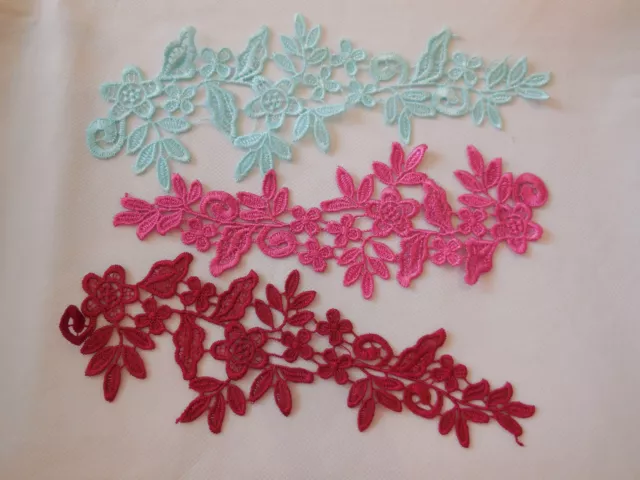 Dress making floral lace applique sew on flower lace motif patch Various colours
