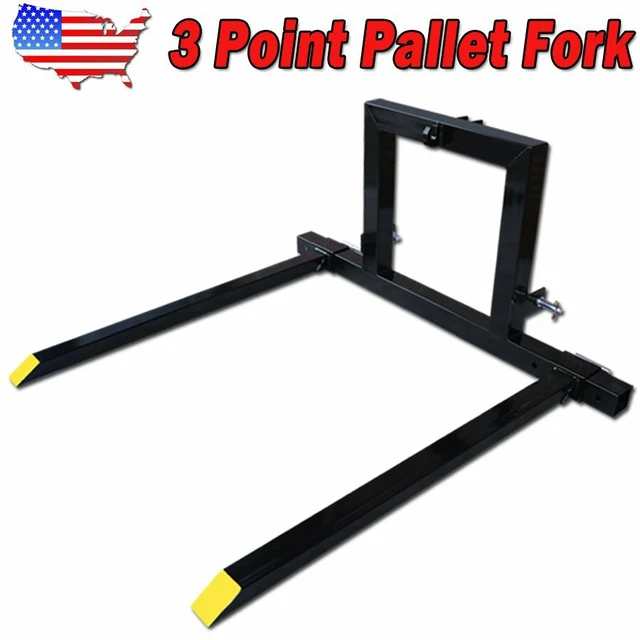 3 Point Hitch Pallet Fork 1500 lbs Adjustable Attachments for Category 1 Tractor