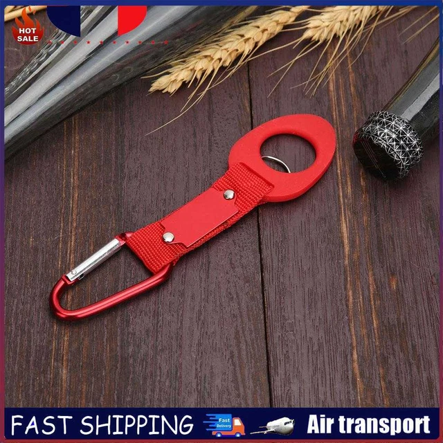 Sports Outdoor Rubber Kettle Buckle Carabiner Water Bottle Holder (Red) ~