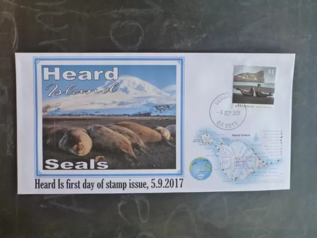 2017 Heard Island Seals Stamp Issue Fdc First Day Cover