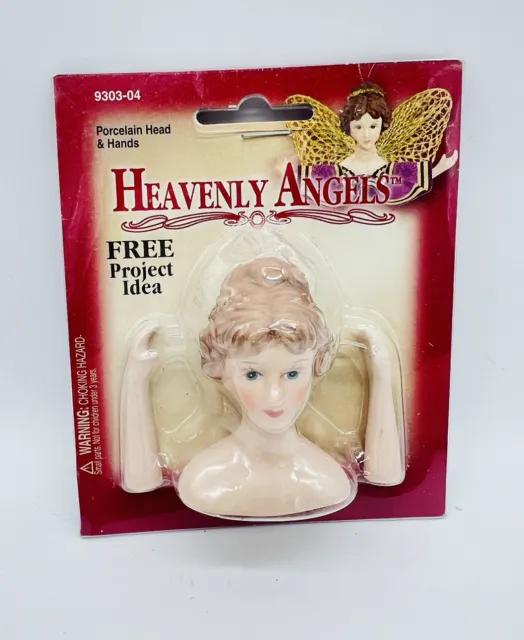 Vintage Fibre Craft Heavenly Angels Porcelain Head Hands 1999 NOS 9303-04