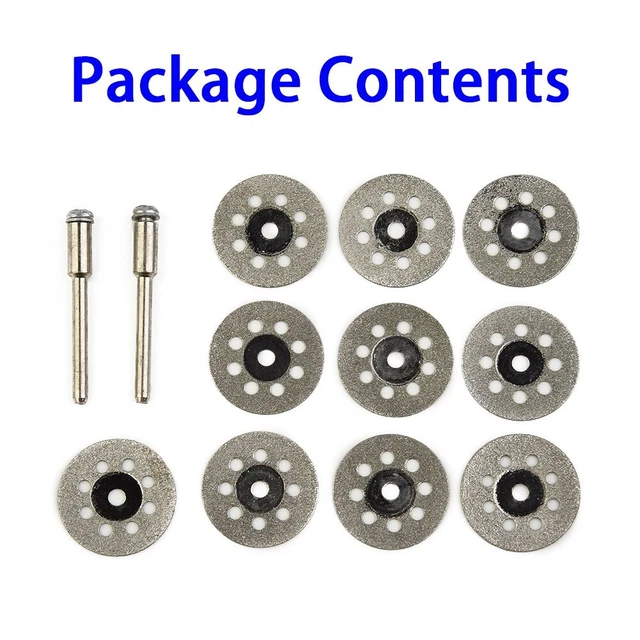 10PCS Rotatif Scie Circulaire Lames Outil Coupe Disques Avec 2pcs Mandrin Gadget