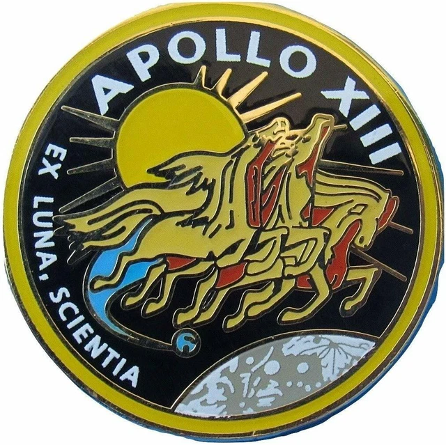 PIN enamel lapel - NASA vtg APOLLO XIII 13 Mission AB Emblem OFFICIAL cloisonné