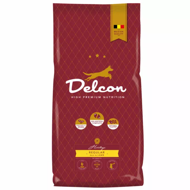 Delcon Comida para perros adultos REGULAR con cordero, razas grandes \/ 12 kg