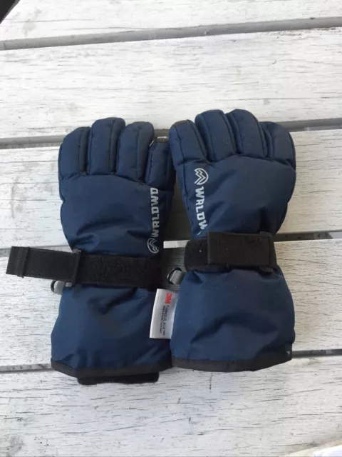 ♥ 3M Thinsulate TM Kinder Ski Winter Handschuhe schwarz blau Gr. 110/116