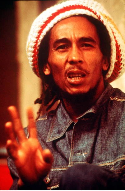 JAMAICAN REGGAE SINGER Bob Marley At London 1975 Old Music Photo