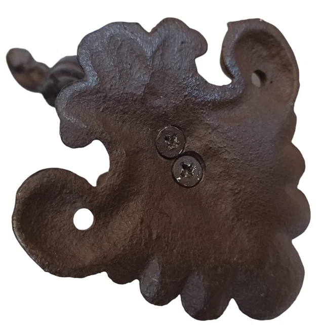 Vtg Cast Iron Victorian Style Coat Hook Hat Hook Rack Hall Tree 4