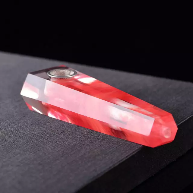 Natural Rock Red Smelting Quartz Crystal Stone Smoking Pipe Obelisk Wand Healing