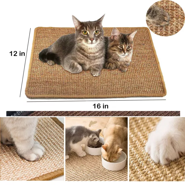 Natural Sisal Pet Cat Scratching Mat Antislip Play Protection Claw Scratcher Pad