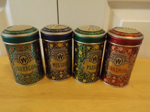 Vintage Watkins 1987 Limited Edition Collector's Spice Tins Set of 4