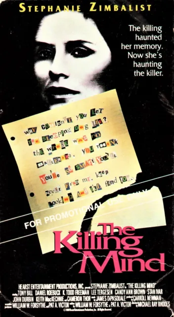 The KILLING MIND- Stephanie Zimbalist- Promotional Copy VHS VG