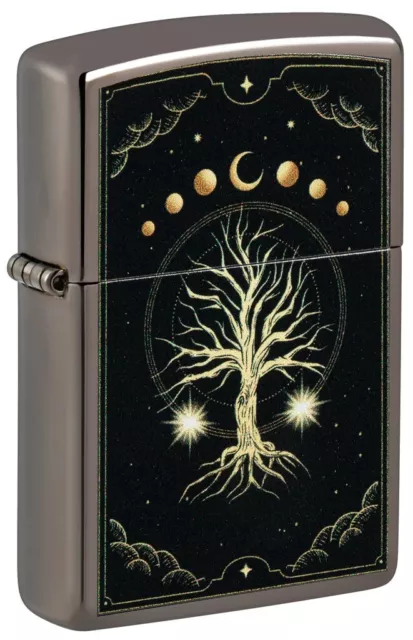 Zippo Windproof Lighter Black Ice Mystic Nature Tree GENUINE New Boxed