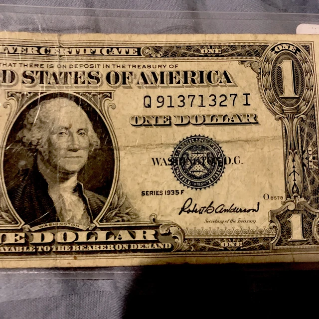 Series 1935 F One Dollar $1 Blue Seal Silver Certificate Rare Misprint US Money