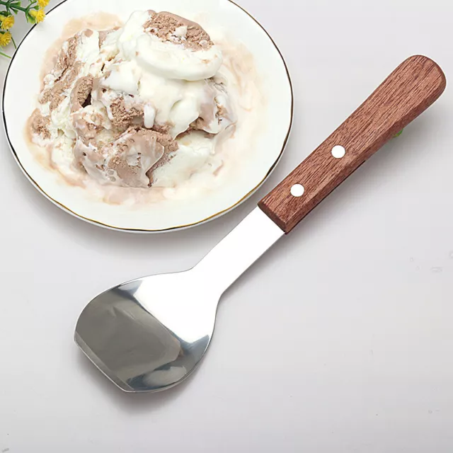 1pc Stainless Steel Ice Cream Scoop Wood Handle Ice Cream Spade Spoon