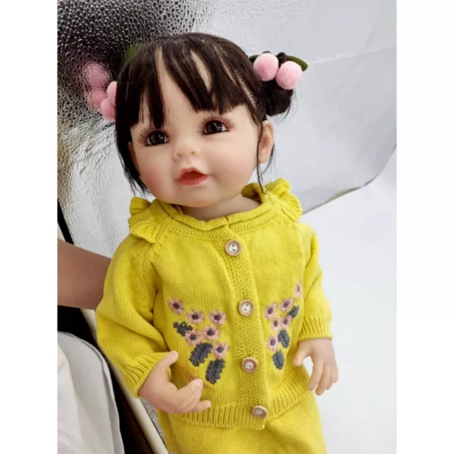 22in Reborn Baby Dolls Full Body Soft Vinyl Girl Lifelike Toddler Newborn Gifts