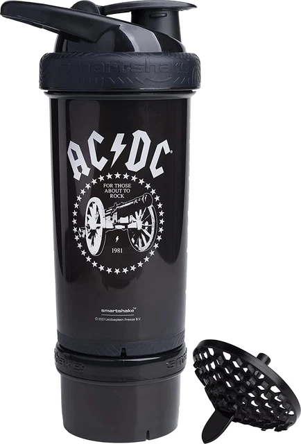 Botella agitadora de proteínas Smartshake Revive AC/DC con almacenamiento - 750 ml de proteína para