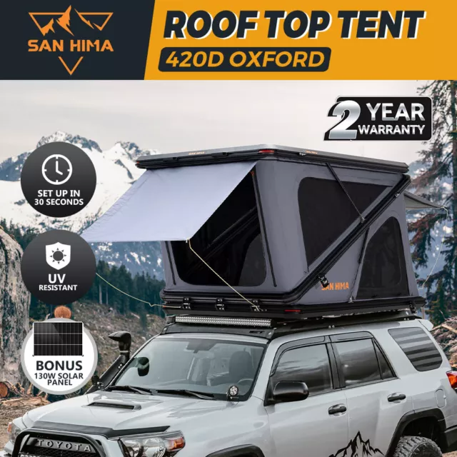 San Hima Kalbarri Z Roof Top Tent Hardshell With Ladder 4x4 + 130W Solar Panel