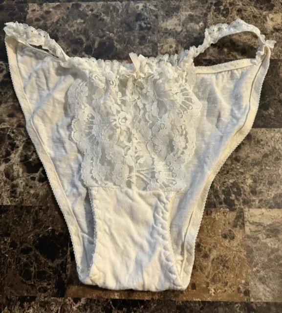 Vintage Rene Rofe  String Bikini Panty!   Size 5.  White