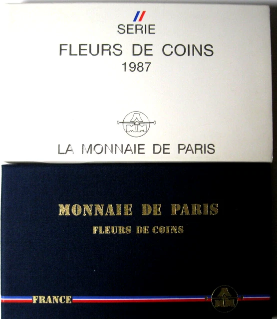 France. Joli coffret Francs 1987 FDC, 12 pièces 1 cent à 100 F. Complet