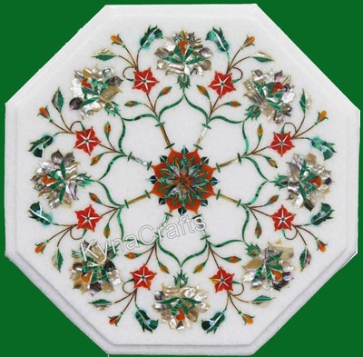 Look 183cm Royal Look Dîner Table Haut Motif Floral Inlaid Cuisine Table pour Maison 
