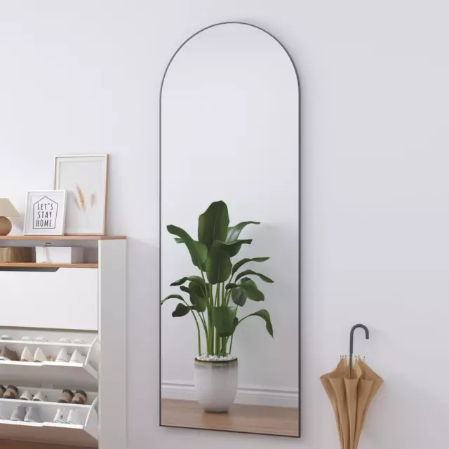 Full Length Mirror 64"X21" Arch Floor Mirror with Stand Arched Mirror Full Body