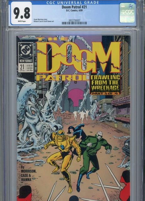 Doom Patrol #21 Mt 9.8 Cgc White Pages Morrison Story Case Hanna Art