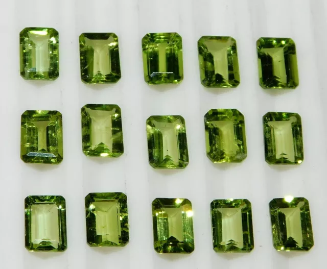 5X7 MM Natural Peridot Octagon Cut Lot Loose Gemstone For Jewelry Making VC-09
