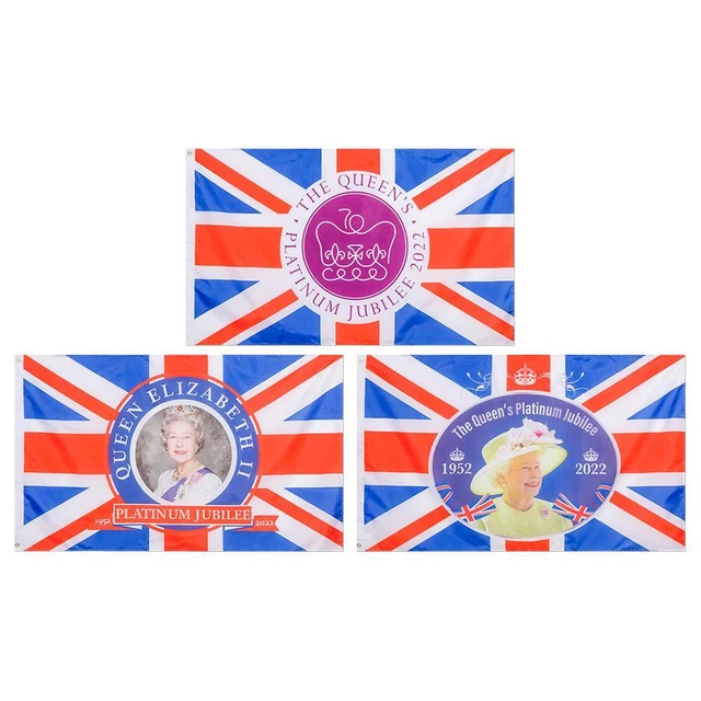 Couleurs vives Elizabeth II Drapeau de la reine Jubilé de platine Drapeau