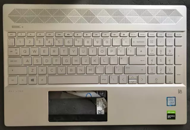 HP Pavilion 15-cs2039na, Handauflage + Tastatur + DC-Buchse + Lautsprecher + SD-Kartensteckplatz, 15,6"
