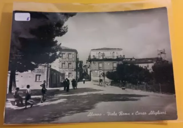 Cartolina Antica Alanno Viale Roma Corso Alighieri  Viagg  Franc