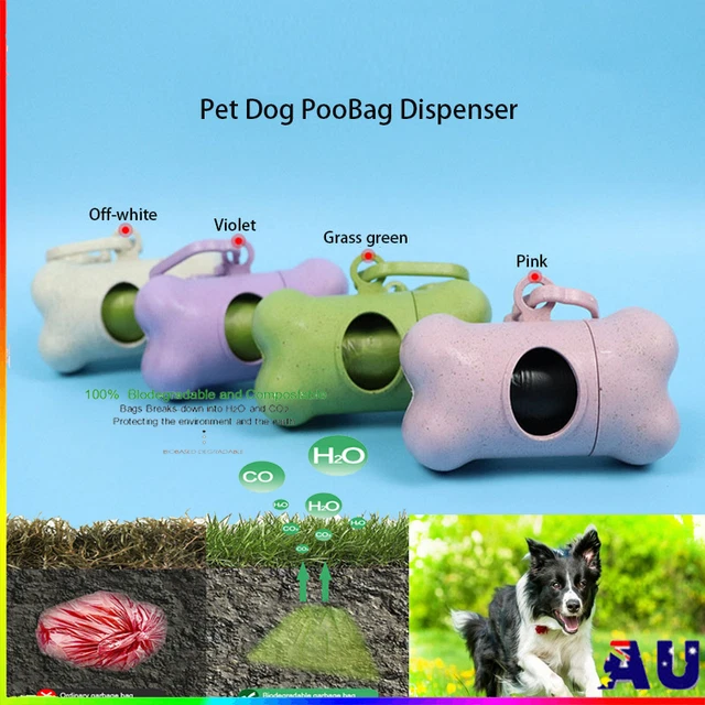 Pet Dispenser Waste Dog Poo Puppy Pick-Up Bags Poop Bag Holder Hook Pouch AU