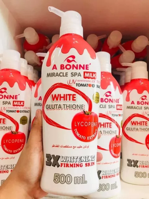 3❌️ 500ml  A Bonne whitening Lotion Miracle Spa Milk UV Whiten Tomato Extract