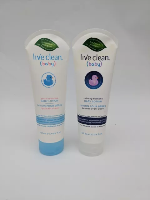 Set of 2 LIVE CLEAN Baby Lotion 227ml - Gentle Moisture & Bedtime Lotion