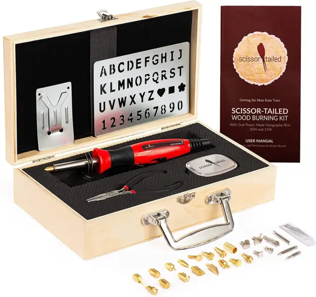 Professional Pyrography Tool Kit 60W Upgraded Wood Burning Kits with Double