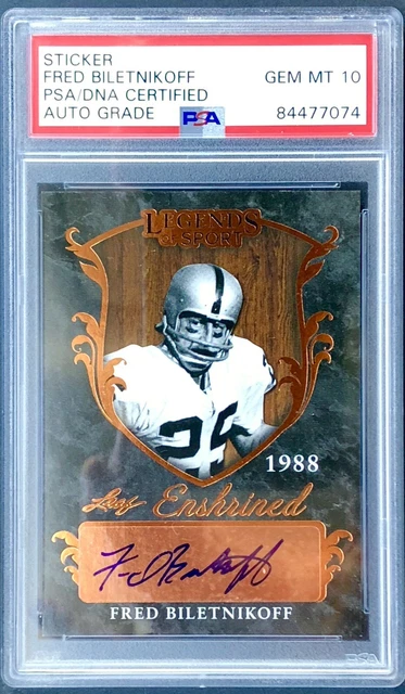 🔥 Fred Biletnikoff 2015 Leaf Legends of Sport Enshrined Card Autographed PSA 10