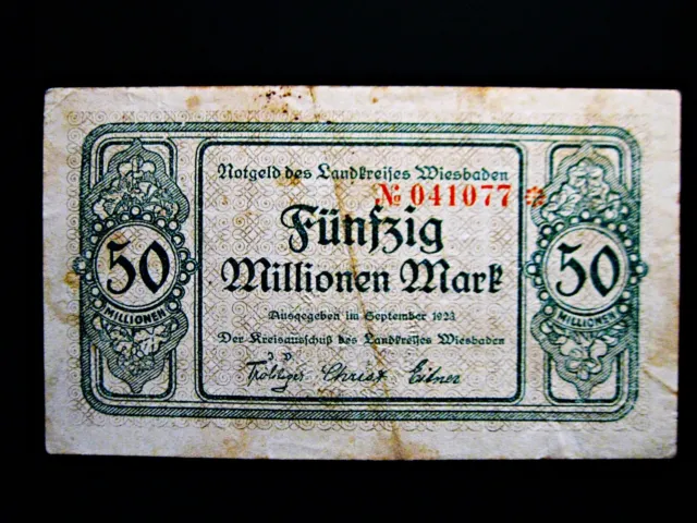 Wiesbaden  50 Millionen Mark   1923