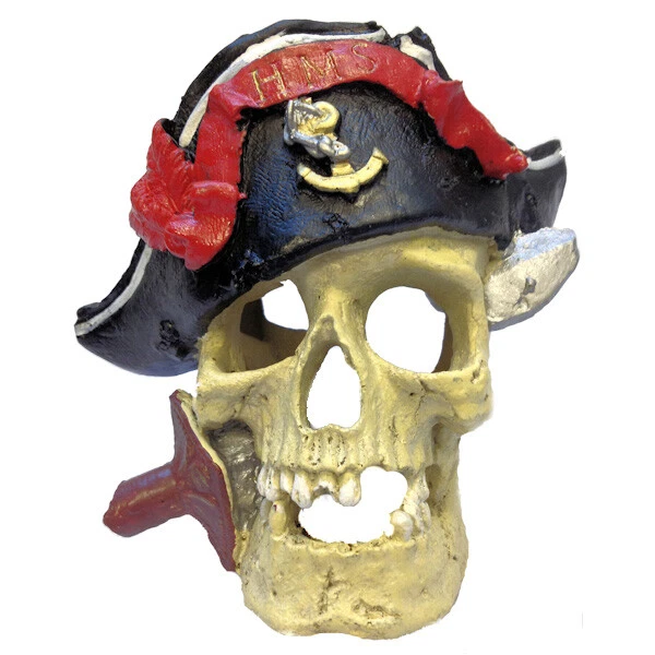 Pirate Skull Aquarium Fish Tank Hideaway Ornament Decor