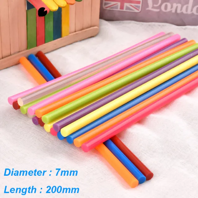 Coloured Glitter Hot Melt Adhesive Rod Glue Sticks Bar 7x200mm Craft Model DIY