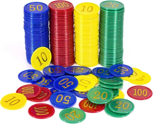 Plastic Poker Chip Set with Storage Box, Casino Style Chip for Texas Home Game N
