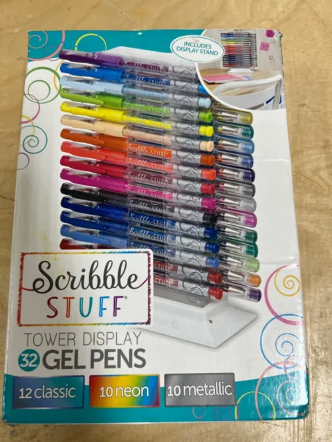 Scribble Stuff Pen Wheel Reusable Pen Display - 40 ct Gel Pens