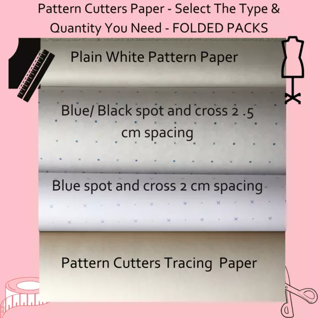 Sewing Pattern Paper Spot Dot Cross for Marking Designs - 10m