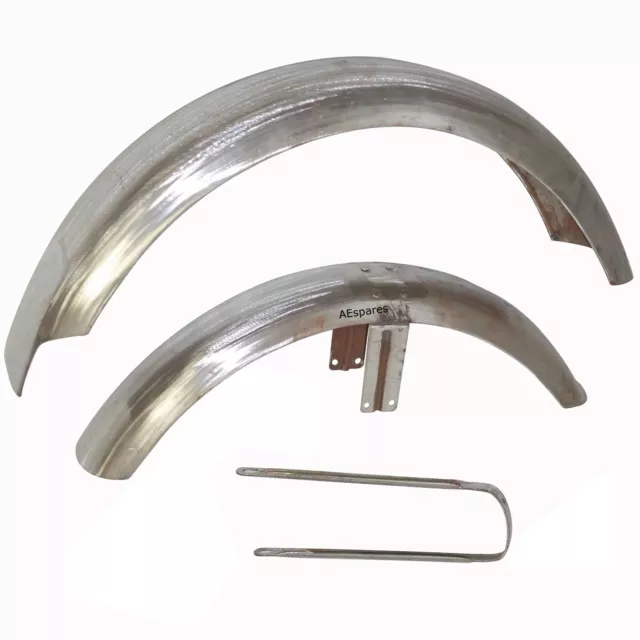 For Norton Commando Front & Rear Mudguard Fender Set Raw Steel GEc