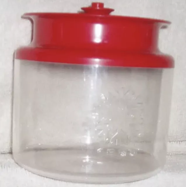 New~TUPPERWARE Counterparts II Acrylic Container~3 3/4c~Red~Snowflake Emblem~