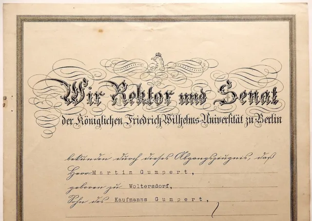 1914 Max Planck Hand Signed Diploma Nobel Prize Physics Win Berlin University 3