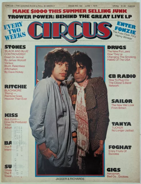 CIRCUS Magazine June 1976 Stones, KISS, Blackmore, Bad Company, Rush, The Fonz