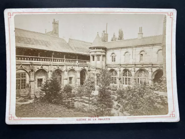 France, Tours, Cloître de la Psalette Vintage print. Carte cabinet Tirage al